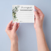 Greenery Time Capsule Advice voor Baby shower Kaar Flyer (Hand)