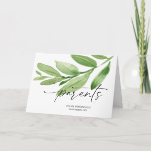 Greenery to My Parents on My Wedding Day Card Kaart