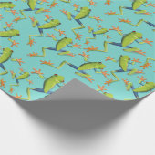 Greenery Tree-Frog Patroonontwerp Cadeaupapier (Hoek)