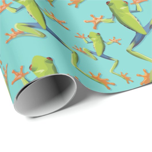 Greenery Tree-Frog Patroonontwerp Cadeaupapier (Rol Hoek)