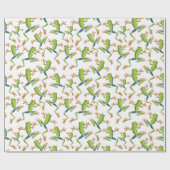 Greenery Tree-Frog Patroonontwerp Cadeaupapier (Vlak)