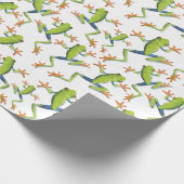 Greenery Tree-Frog Patroonontwerp Cadeaupapier (Hoek)