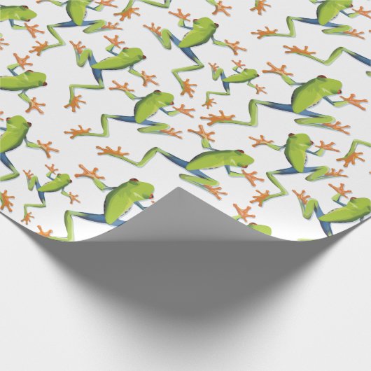 Greenery Tree-Frog Patroonontwerp Cadeaupapier (Hoek)