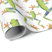 Greenery Tree-Frog Patroonontwerp Cadeaupapier (Rol Hoek)