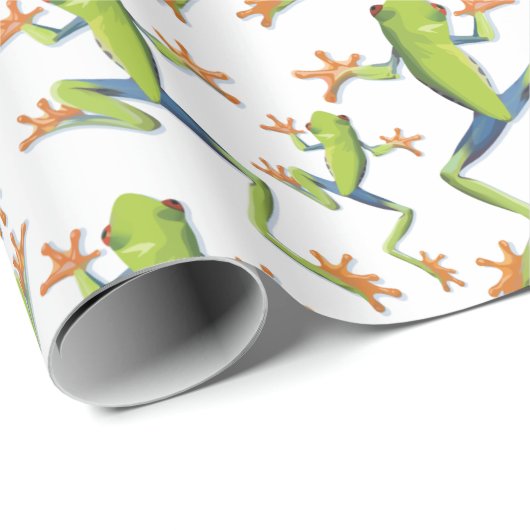 Greenery Tree-Frog Patroonontwerp Cadeaupapier (Rol Hoek)