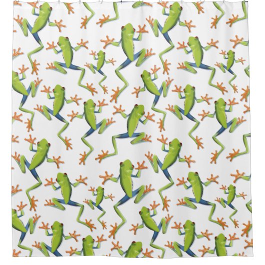 Greenery Tree-Frog Patroonontwerp  Douchegordijn (Voorkant)