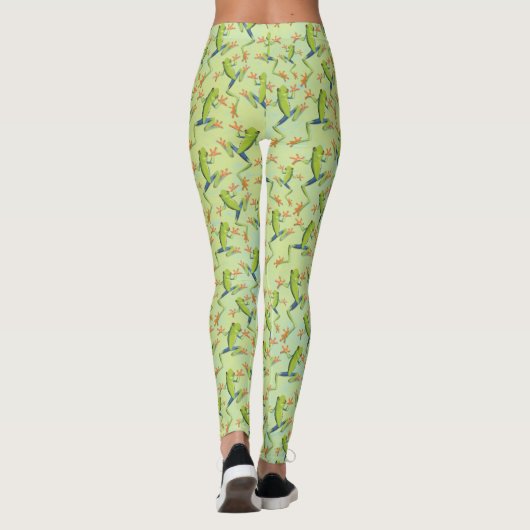 Greenery Tree-Frog Patroonontwerp Leggings (Achterkant)