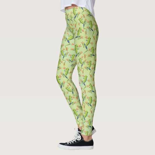 Greenery Tree-Frog Patroonontwerp Leggings (Links)