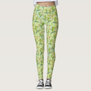 Greenery Tree-Frog Patroonontwerp Leggings