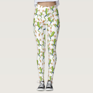 Greenery Tree-Frog Patroonontwerp Leggings