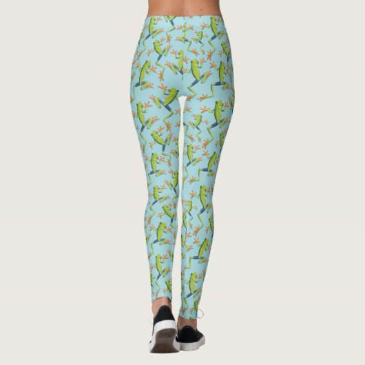 Greenery Tree-Frog Patroonontwerp Leggings (Achterkant)