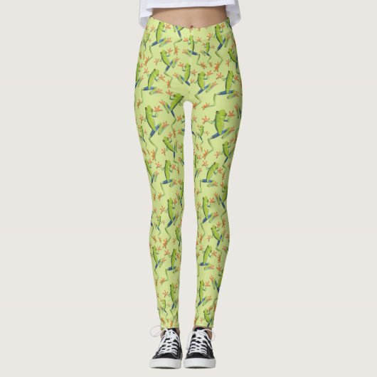 Greenery Tree-Frog Patroonontwerp Leggings (Voorkant)