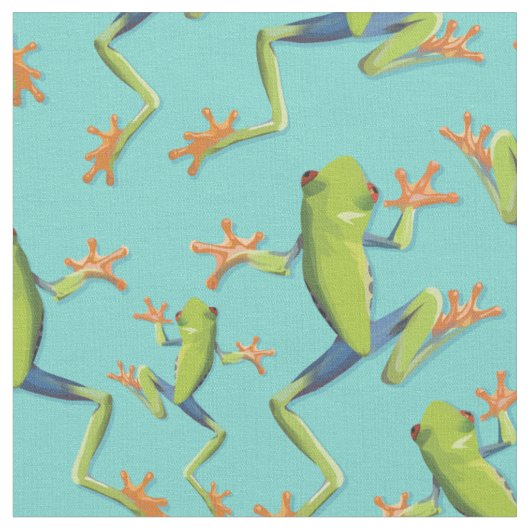 Greenery Tree-Frog Patroonontwerp Stof (Close Up)
