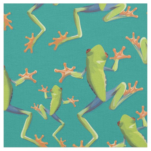 Greenery Tree-Frog Patroonontwerp Stof (Close Up)