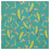 Greenery Tree-Frog Patroonontwerp Stof (Swatch)