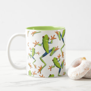 Greenery Tree-Frog Patroonontwerp Tweekleurige Koffiemok