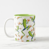 Greenery Tree-Frog Patroonontwerp Tweekleurige Koffiemok (Links)