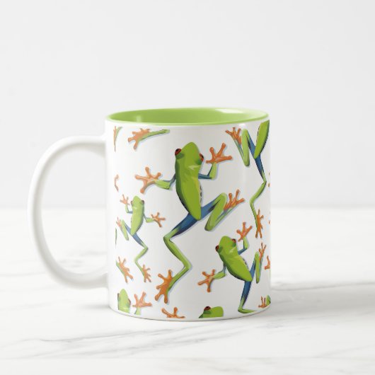 Greenery Tree-Frog Patroonontwerp Tweekleurige Koffiemok (Links)