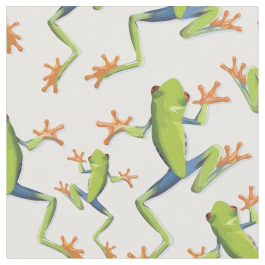 Greenery Tree-Frog Pattern Design Stof (Close Up)