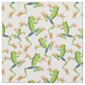 Greenery Tree-Frog Pattern Design Stof (Swatch)