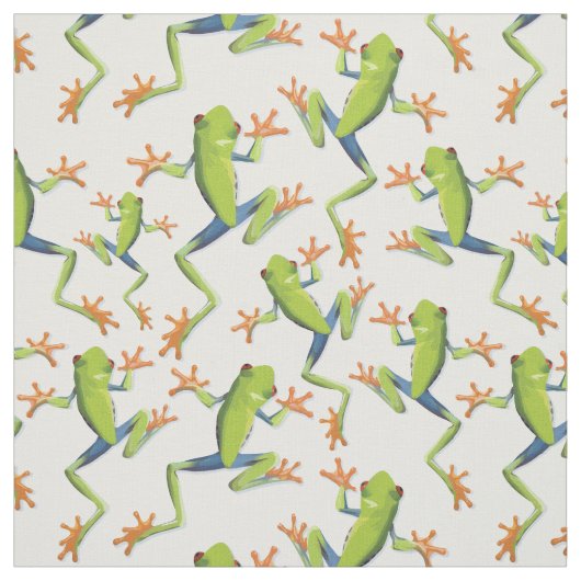 Greenery Tree-Frog Pattern Design Stof (Swatch)