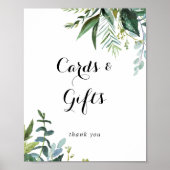 Greenery Tropical Calligraphy Kaarten and Gifts Si Poster (Voorkant)