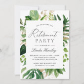 Greenery Tropical eaves Summer Retirement Party Kaart (Voorkant)