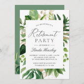 Greenery Tropical eaves Summer Retirement Party Kaart (Voorkant / Achterkant)