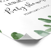 Greenery Tropical Eucalyptus Baby shower Welkom Poster (Hoek)