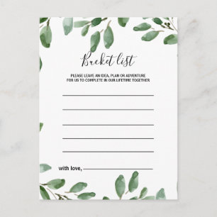 Greenery Tropical Eucalyptus Bucket List Kaarten