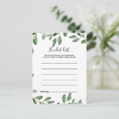 Greenery Tropical Eucalyptus Bucket List Kaarten (Staand voorkant)
