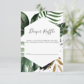 Greenery Tropical Geometric Diaper Raffle Informatiekaartje (Staand voorkant)