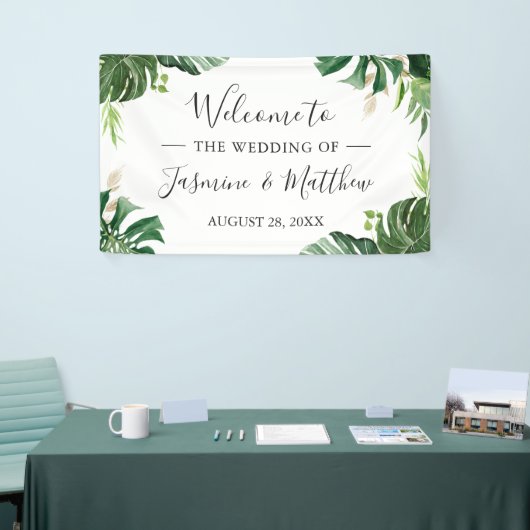 Greenery Tropical Leaves Wedding Party Spandoek (Beurs)