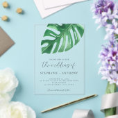Greenery Tropical Monstera Leaves Summer Wedding Acryl Uitnodigingen (Insitu (Huwelijk))
