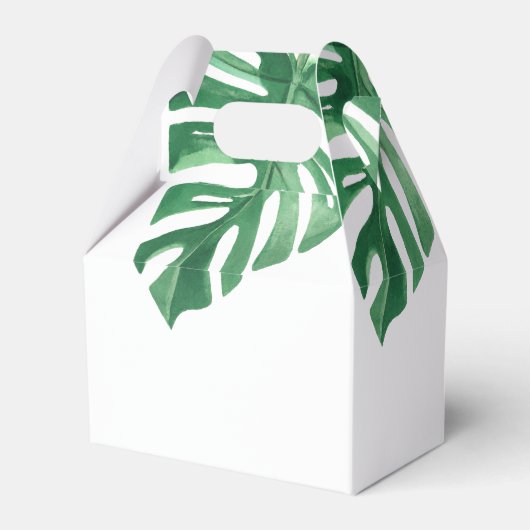 Greenery Tropical Monstera Leaves Summer Wedding Bedankdoosjes (Achterkant)