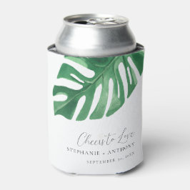 Greenery Tropical Monstera Leaves Summer Wedding Blikjeskoeler