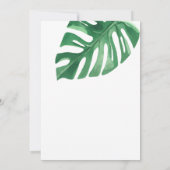 Greenery Tropical Monstera Leaves Summer Wedding Kaart (Achterkant)
