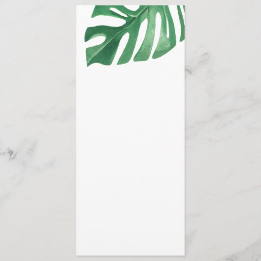Greenery Tropical Monstera Leaves Summer Wedding Menu (Achterkant)