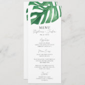 Greenery Tropical Monstera Leaves Summer Wedding Menu (Voorkant / Achterkant)