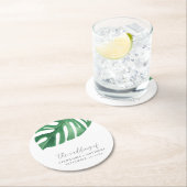 Greenery Tropical Monstera Leaves Summer Wedding Ronde Kartonnen Onderzetter (Insitu)