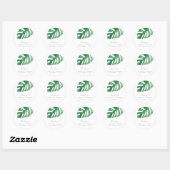 Greenery Tropical Monstera Leaves Summer Wedding Ronde Sticker (Vel)