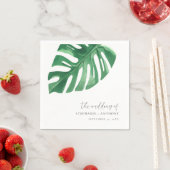 Greenery Tropical Monstera Leaves Summer Wedding Servet (Insitu)