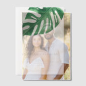 Greenery Tropical Monstera Leaves Summer Wedding Vellum Uitnodigingen (Offset (Koppel))
