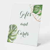 Greenery Tropical Palm Gender Neutral Baby shower Reclamebord Met Voetstuk (Voorkant)