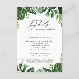 Greenery Tropical Palm Leaves Wedding Details Informatiekaartje