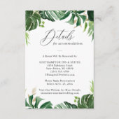 Greenery Tropical Palm Leaves Wedding Details Informatiekaartje (Voorkant)