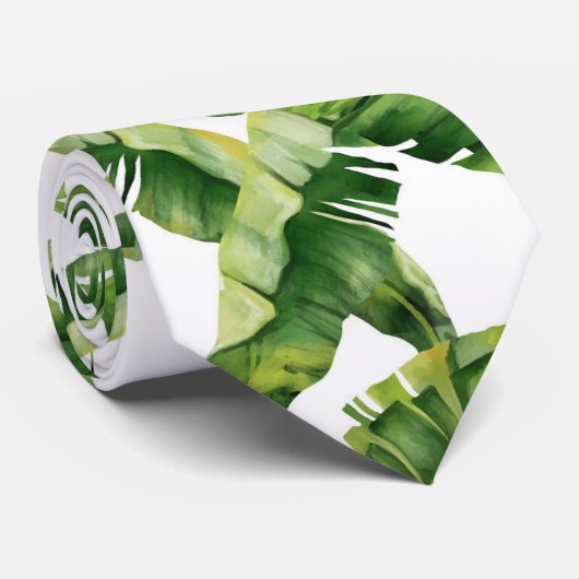 Greenery Tropical Palm Lush Botanische Stropdas (Opgerold)