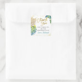 Greenery Tropical Pineapple Beach Party Dank u Vierkante Sticker (Tas)