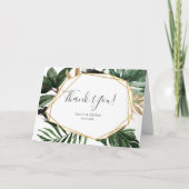 Greenery Tropical Wedding Bedankkaart (Voorkant)