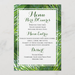 Greenery Tropical Wedding Menu Card